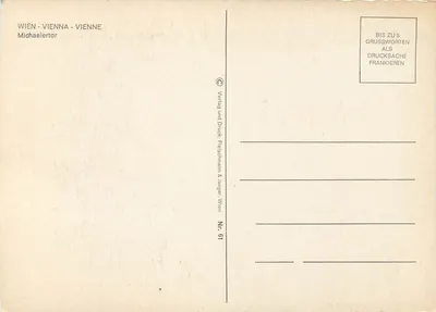 Tor Michaeler — Viena — editor Fleischmann & Jäger, n° 61 — Verso