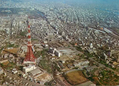 Tóquio — vista aérea — Japan Air Lines, Route of the Couriers