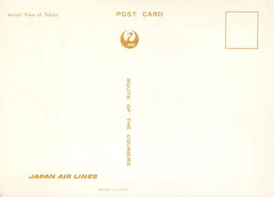 Tóquio — vista aérea — Japan Air Lines, Route of the Couriers — Verso