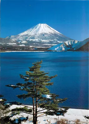 Monte Fuji nevado — vista do lago Motosu — NBC (Nippon Beauty Colour) Inc. n°315
