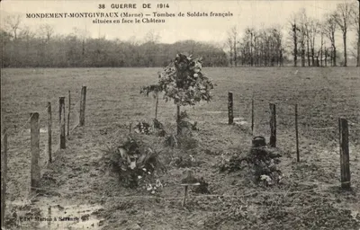 Mondevent-Montgivraux (Marne) — Tumbas de Soldados Franceses — Éd. Marion à Sézanne
