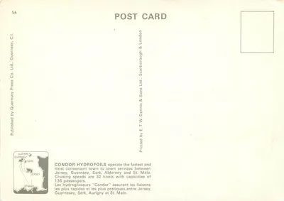 Hydroglisier "Condor 3" — Guernesey, C.I. — Guernesey Press Co. Ltd. nr 56 — Rewers