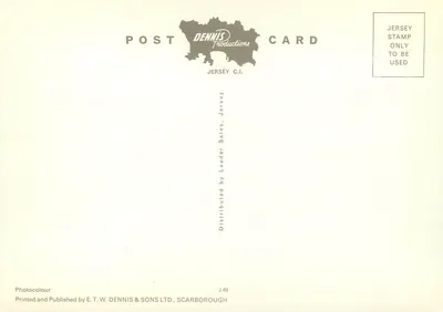 Jardins de St. Brelade, Jersey, C.I. — Fonte e praia — Dennis Productions, J.49 — Verso