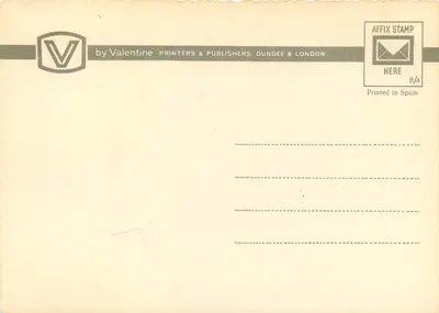 A Praia de Dicq, Jersey, Ilhas Anglo-Normandas — vista animada de praia — Valentine Printers & Publishers, n° ET.1197 — Verso