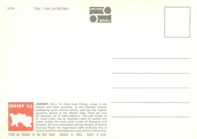 Jersey, C.I. — krajobrazy wybrzeża i zamek — John Hinde Limited, Dublin — Rewers