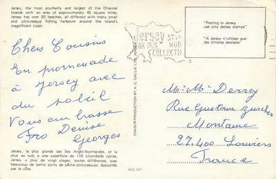Souvenir of Jersey — Punkty turystyczne — A.C. Gallie Ltd. n°167 — Rewers