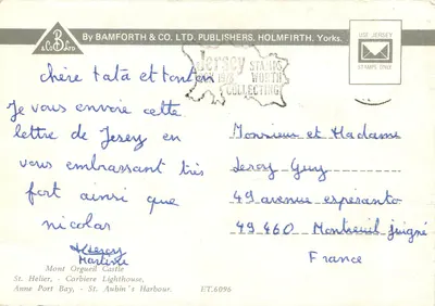 Jersey — Isole del Canale — Bamforth & Co. Ltd. Publishers — Verso