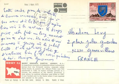 Zamek Mont Orgueil i jego Tableaux — Gorey - Jersey — Rewers