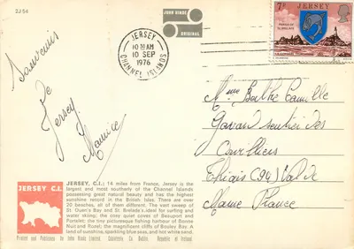 Jersey — Karta pocztowa turystyczna — John Hinde Limited — Rewers