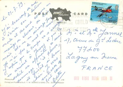Jersey — Rozel Bay, Mont Orgueil Castle, Howard Davis Park, Bonne Nuit Bay — E. T. W. DENNIS & SONS LTD., SCARBOROUGH — Verso
