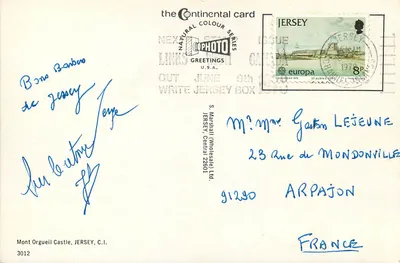 Zamek Mont Orgueil — Jersey — seria kolorów kontynentalnych 3012 — Rewers