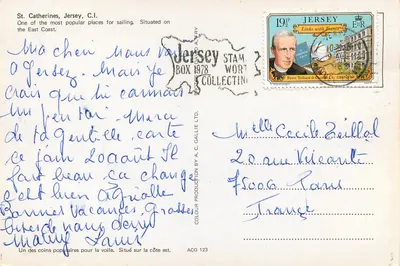 St. Catherines, Jersey, C.I. — Porto de vela — ACG 123 — Verso