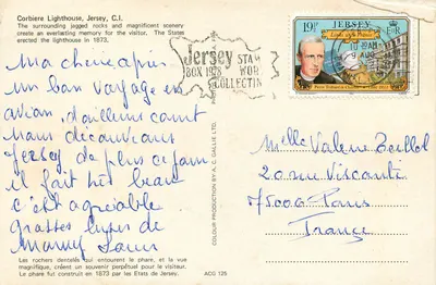Phare de Corbière — vue sur les rochers et le sentier — éditeur A.C. GALLIE LTD. n° ACG 125 — Verso