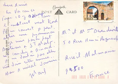 Jardins de St. Brelade's Bay — Jersey, Ilhas do Canal — Bamforth & Co. Ltd. n° ET.6248 — Verso