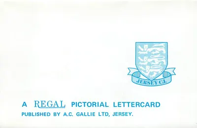 Jersey C.I. — Rozel, Plemont, Havre des Pas, St. Brelades, Mont Orgueil, Portelet — Regal Pictorial Lettercard, A.C. Gallie Ltd. — Rewers