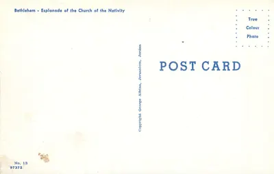 Betlejem — Esplanada Kościoła Narodzenia — George Albina, Jordan, nr 97372 — Rewers