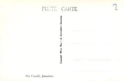 La Citadelle — Jérusalem — Foto G. Scherfijian — Rewers