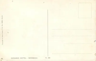 Bilhete postal moderno Pont Oceânico Monbasa — Verso