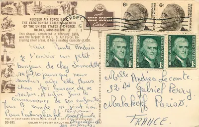 Capela da Keesler Air Force Base — Editor Deep South Card, n° DS-181 — Verso