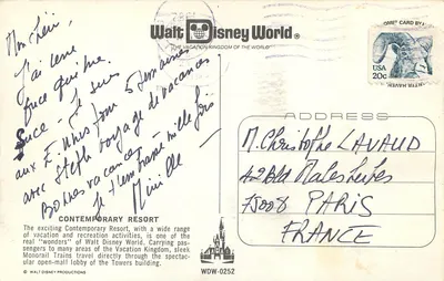 Hotel Contemporary Resort — Walt Disney World — wydawca Walt Disney Productions, nr WDW-0252 — Rewers