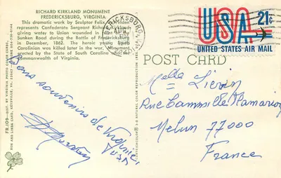 Monumento de Richard Kirkland — Fredericksburg, Virgínia — Felix Welden — Verso