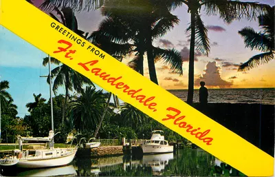 Ft. Lauderdale, Florida — vista do porto ao pôr do sol — Murphy Bros. Press, Inc. n° 70C72