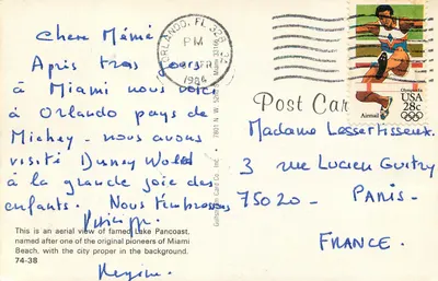 Vue aérienne de Miami — Lake Pancoast — Gulfstream Card Co. Inc. 74-38 — Verso