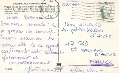 Wizard Island — Crater Lake National Park — Publicado para Crater Lake Lodge — Verso