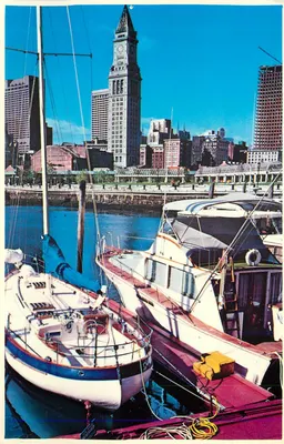 Waterfront de Boston — vista do Commercial Wharf para o parque — editor Bromley & Company, n° C31320