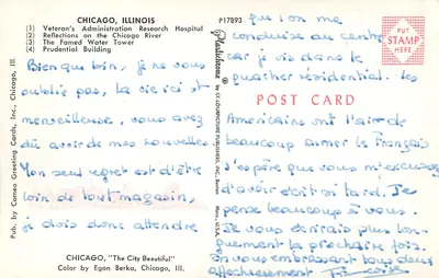 Chicago — Quarteto de monumentos — editor Caneo Greeting Cards, Inc. — Verso