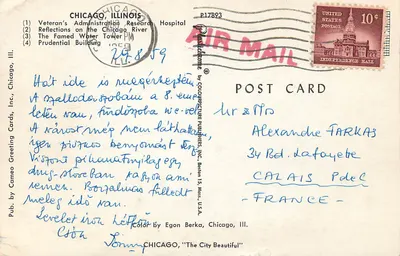 Chicago — A Cidade Bonita — editor Cameo Greeting Cards, Inc. — Verso