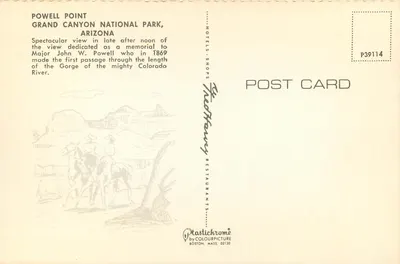 Powell Point — Parque Nacional do Grand Canyon, Arizona — Plastichrome by Colourpicture — Verso