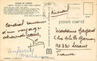 Estátua da Liberdade — Ilha da Liberdade — editor Dexter Press, Inc. n° DT-30976-C — Verso