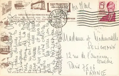 Cable Car na Hyde Street — San Francisco — Wydane przez Smith News Co. — Rewers