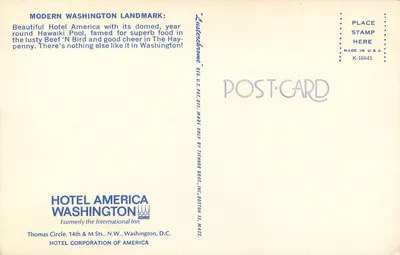 Hotel America — Washington D.C. — Tichnor Bros. Inc. — Verso