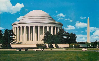 Monumento a Jefferson e Washington — Washington, D.C. — Publicado para Washington Novelty Inc.