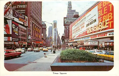 Times Square — vista da estátua de George M. Cohan — editor não visível