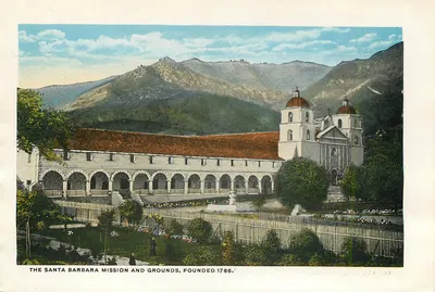 Hotel Arlington — Misja Santa Barbara i jej tereny, założona w 1786 r. — Rewers