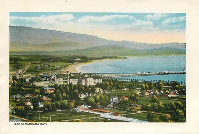 Santa Barbara — widok plaży i zatoki — éditeur non visible — Rewers