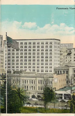 Entrada para o Parque Elysian, Los Angeles, Cal. — vista colorida de um parque com carro de época — editor não identificado, n° de série 12576 — Verso