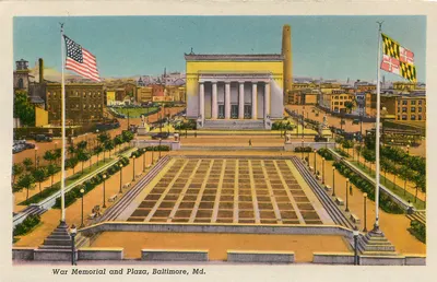 Monument Washingtona — Mount Vernon Place, Baltimore, Md. — wydawca nieodczytelny — Rewers