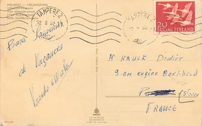 Helsínquia — Helsinkifors — O naufrágio — editor Kuvataide Bildkonst, n° 374/10 — Verso