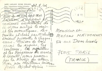 Renne da Laponia — Finlândia — editor L 1028 — Verso
