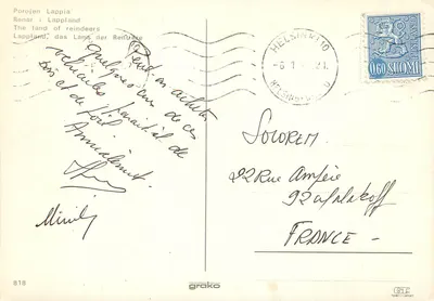 Porojen Lappia — Renar i Lappland — grako — Achterkant