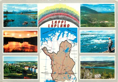 Lapland — paisagens e mapa — editor desconhecido