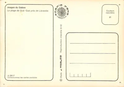 Praia de Gué-Gué perto de Libreville — Gabon — editor TROLEZ, n° B 82 — Verso