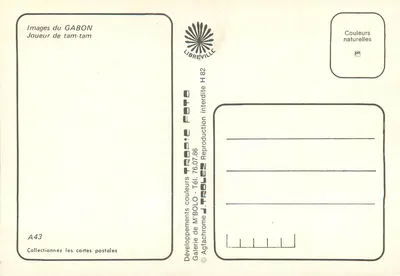 Jugador de tam-tam — Gabón — Libreville, serie A43 — Reverso