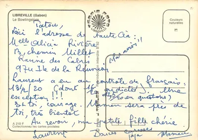 Bowlingstore — Libreville (Gabão) — Editor J. TALEN, n° A 210 F — Verso