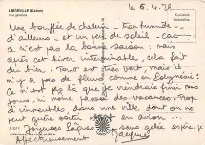 Libreville (Gabão) — Vista geral — Foto J. TROLEZ, série A 78 — Verso