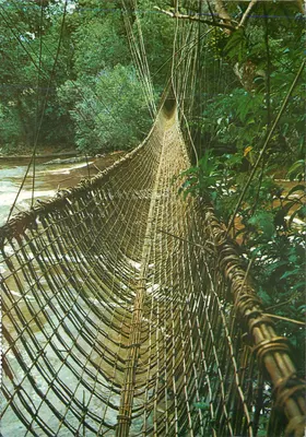 Ponte de lianas de Poubara — Gabon — editor Gabon Touristique, n° A26